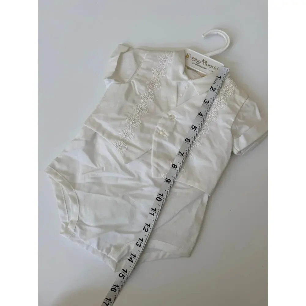 Vintage Tiny World Christening Romper Set - New & Timeless